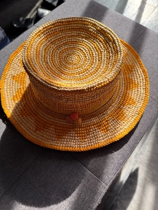 Panama style straw hat handwoven Ecuador toquilla straw summer resort hat - Picture 2 of 5